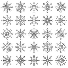 Set of 25 Snowflake Icons