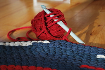 Handmade carpet, crochet 