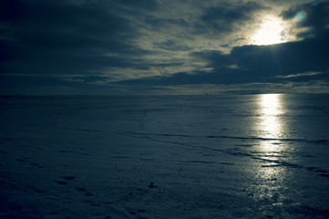 sunset over the field