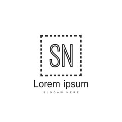 Initial letter SN Logo Template. Minimalist letter logo