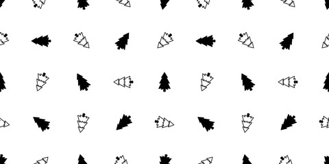 Fototapeta premium Christmas tree seamless pattern vector Santa Claus snow mountain forest wood scarf isolated cartoon illustration tile background repeat wallpaper