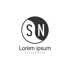 Initial letter SN Logo Template. Minimalist letter logo