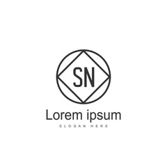 Initial letter SN Logo Template. Minimalist letter logo