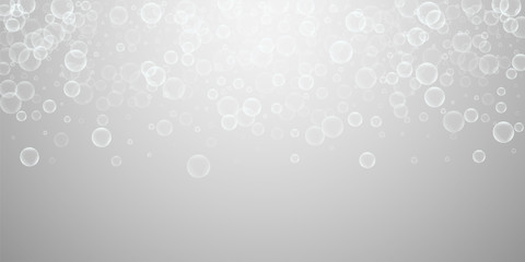 Random soap bubbles abstract background. Blowing b