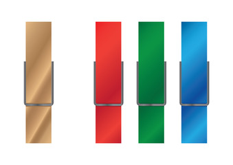 Vector illustration of wooden clothespins