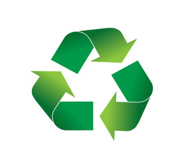 Obraz premium Green recycling logo icon illustration