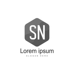 Initial letter SN Logo Template. Minimalist letter logo