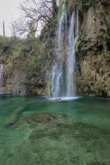 Waterfalls in Plitvice Lakes in Croatia