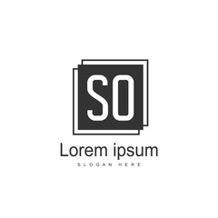 Initial letter SO Logo Template. Minimalist letter logo