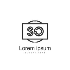 Initial letter SO Logo Template. Minimalist letter logo