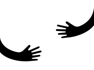 Human hands holding or embracing something logo sign