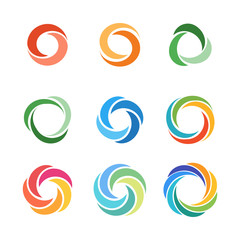 Circle company logo signs set