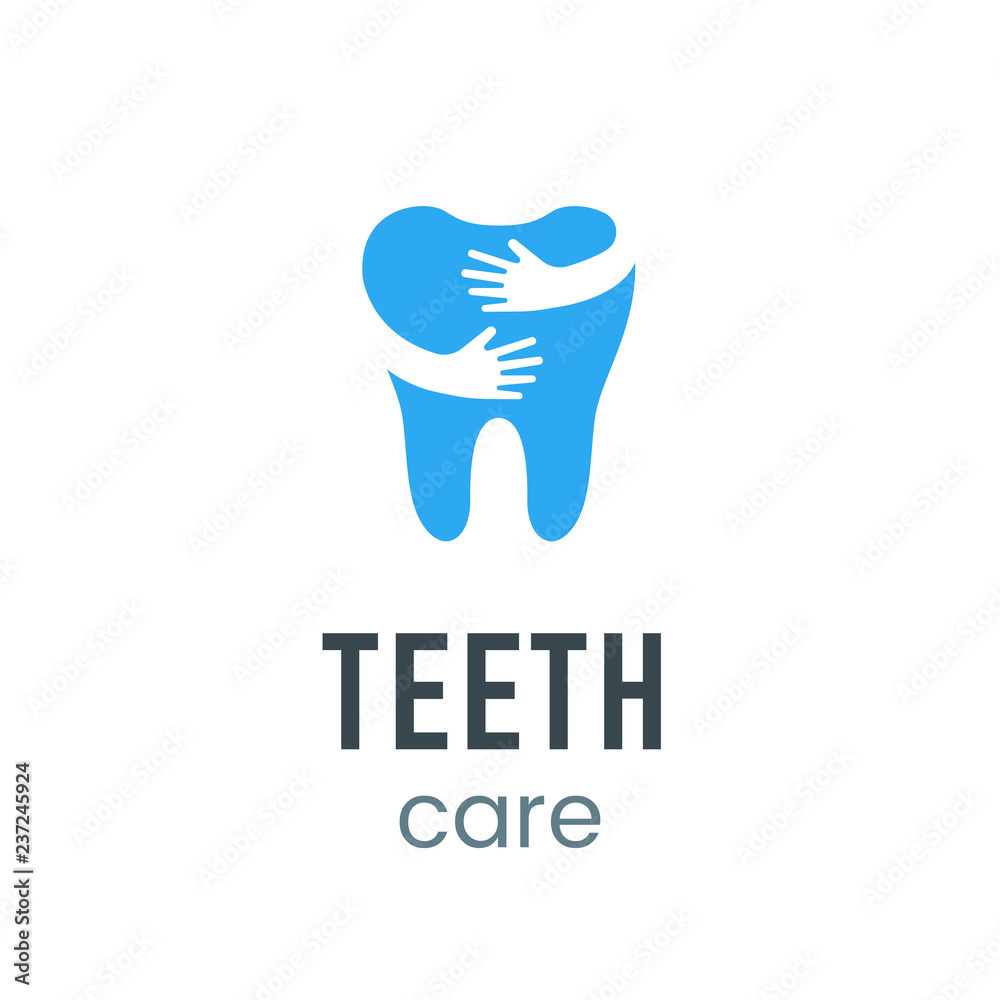 Wall mural Teeth care logo sign