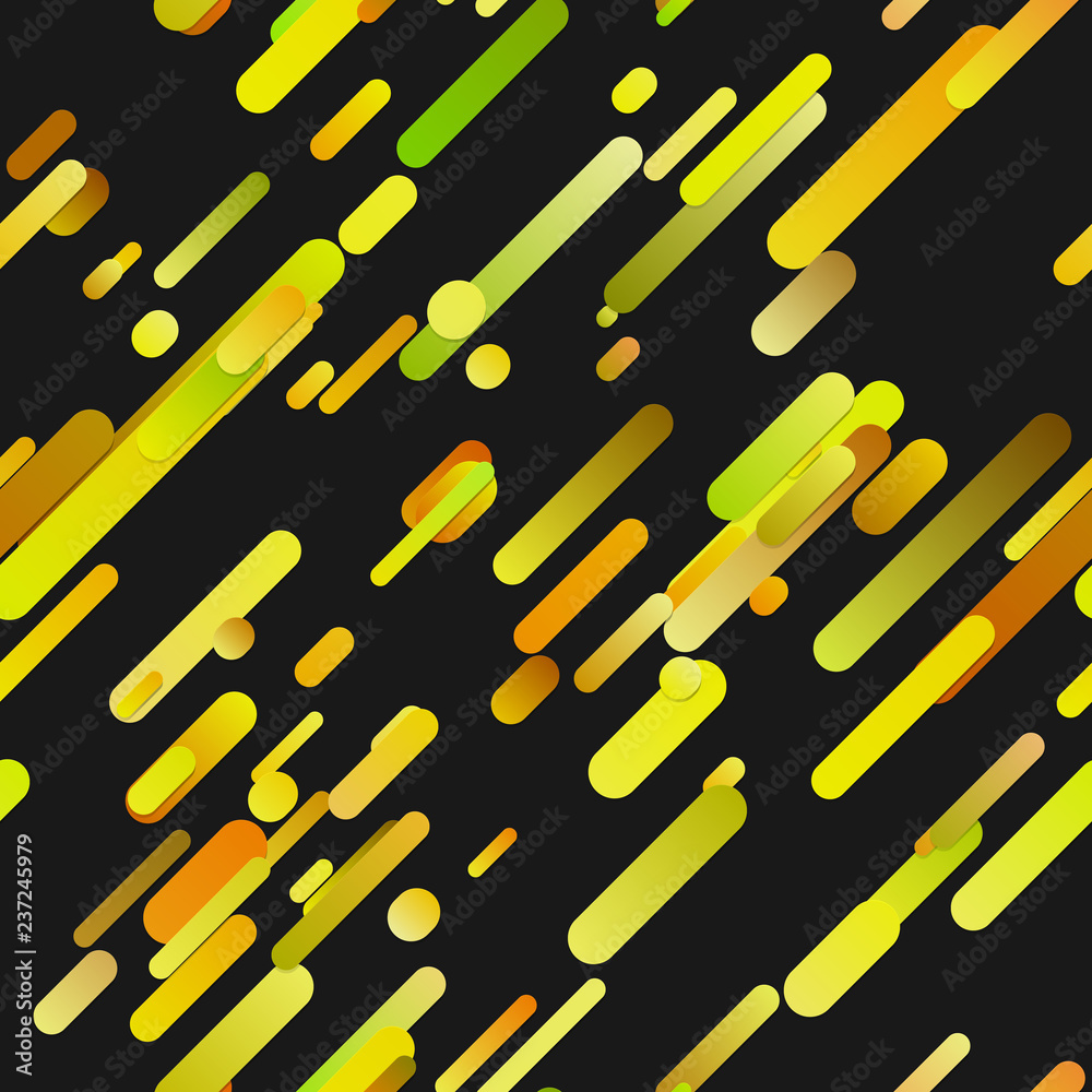Poster yellow abstract seamless trendy gradient diagonal rounded stripe pattern background - vector graphic