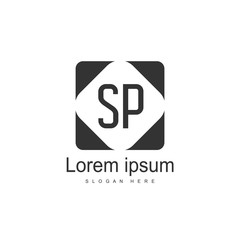 Initial letter SP Logo Template. Minimalist letter logo