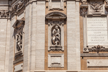 Cappella Paolina Facade with latin inscriptions. Santa Maria Maggiore, Detail
