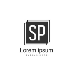 Obraz premium Initial letter SP Logo Template. Minimalist letter logo