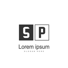 Initial letter SP Logo Template. Minimalist letter logo