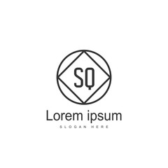 Initial letter SQ Logo Template. Minimalist letter logo
