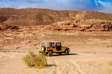 At the entrance to the canyon "World of the Red", Lost Land Egypt, Taba