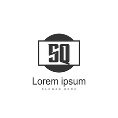 Initial letter SQ Logo Template. Minimalist letter logo