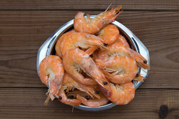 fresh prawns prepared, seafood