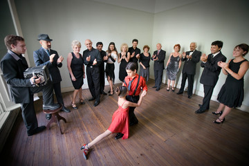View of a boy and girl performing jive.