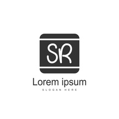 Initial letter SR Logo Template. Minimalist letter logo