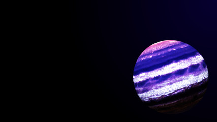 Global network planet. Exoplanet or Extrasolar planet blue color. Cosmic art background. 3D rendering.