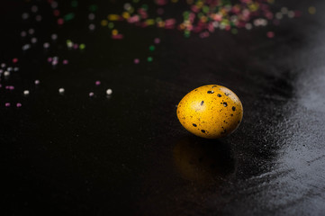 yellow easter quail egg