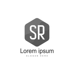 Initial letter SR Logo Template. Minimalist letter logo