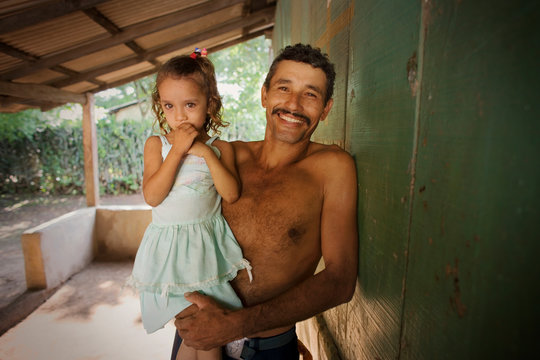 View of a man with his little girl.