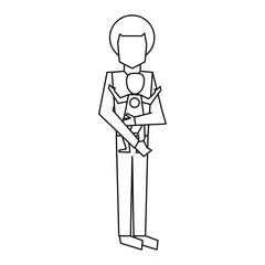 Family avatar concept black and white