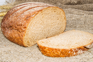 rye bread on canvas