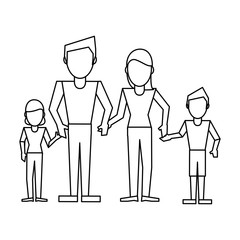 Family avatar concept black and white