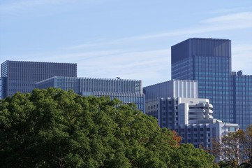 Fototapeta premium 江戸城本丸跡から見た東京の都市景観