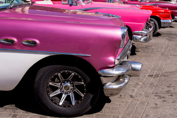 Havana, Cuba. Colorful classic 1950's cars