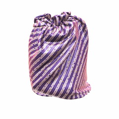 Santa Claus's striped bag or sack, full of gifts, on white background. 3d illustration