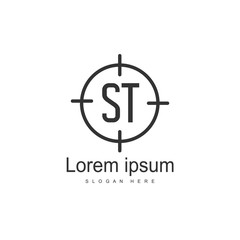 Initial letter ST Logo Template. Minimalist letter logo