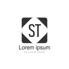 Initial letter ST Logo Template. Minimalist letter logo