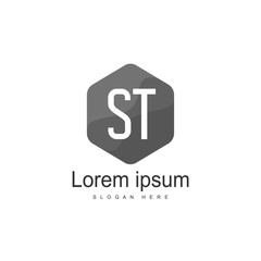 Initial letter ST Logo Template. Minimalist letter logo