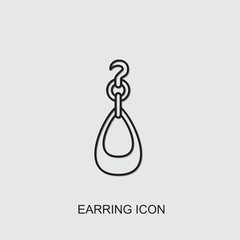 earring icon. line earring icon from beauty collection. Use for web, mobile, infographics and UI/UX elements. Trendy earring icon.
