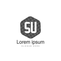 Fototapeta premium Initial letter SU Logo Template. Minimalist letter logo