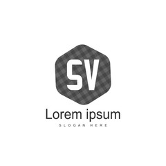 Initial letter SV Logo Template. Minimalist letter logo