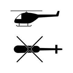 The helicopter icon, the logo on a white background