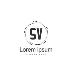 Initial letter SV Logo Template. Minimalist letter logo
