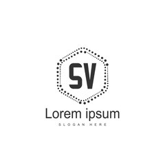 Obraz premium Initial letter SV Logo Template. Minimalist letter logo