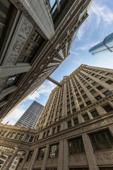 Fototapeta na wymiar Vertical view of buildings in Chicago