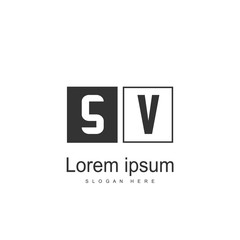 Initial letter SV Logo Template. Minimalist letter logo