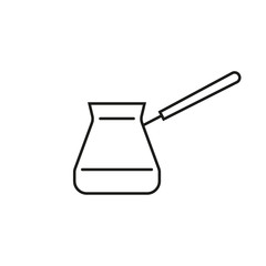 Turk for coffee outline icon. Classic Percolator. Vector illustration.
